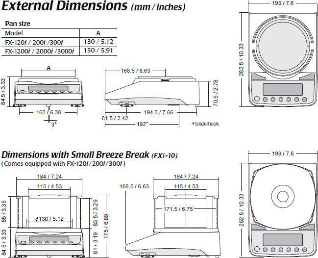 A&D FX-120i - 122g x 0.001g + Calibration Weight